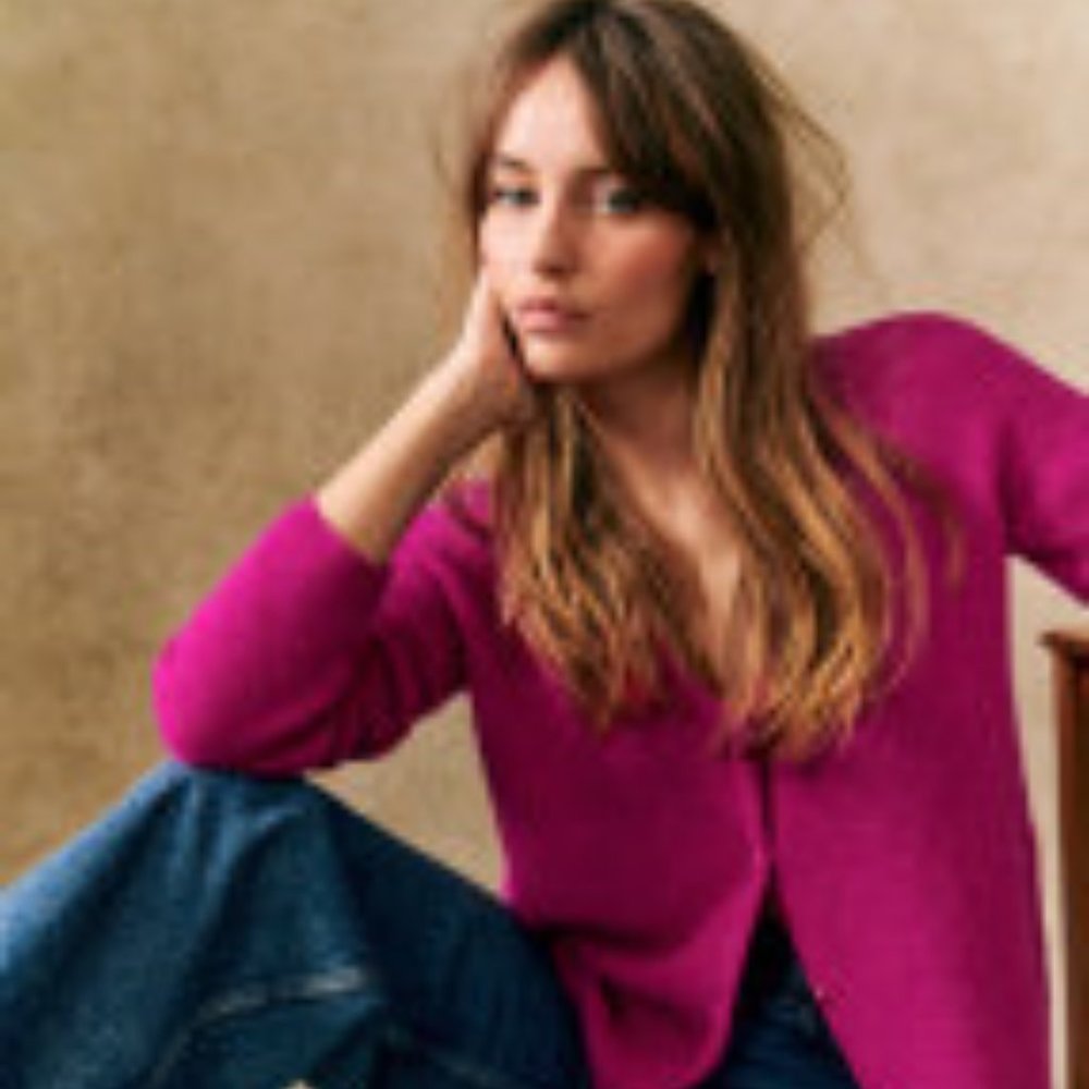 Sezane - Barry Cardigan - Fuchsia Size Large (L) - Never worn (new without tags)